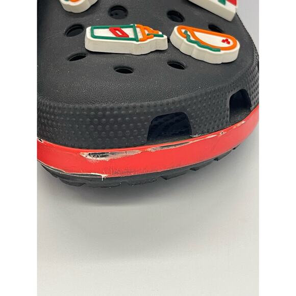 7-Eleven x Crocs Exclusive 7-11 Black Classic Clog Men's Size 12 - Picture 3 of 11